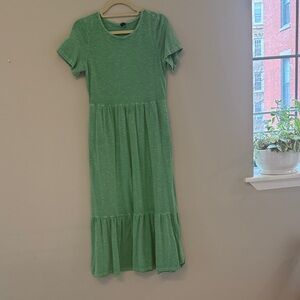 Old Navy Light Green Short-Sleeve Tiered Dress